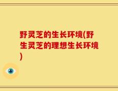 野灵芝的生长环境(野生灵芝的理想生长环境)
