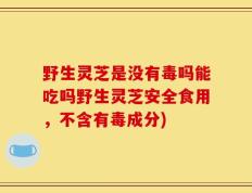 野生灵芝是没有毒吗能吃吗野生灵芝安全食用，不含有毒成分)