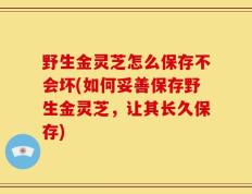 野生金灵芝怎么保存不会坏(如何妥善保存野生金灵芝，让其长久保存)