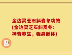 金边灵芝石斛麦冬功效(金边灵芝石斛麦冬：神奇养生，强身健体)