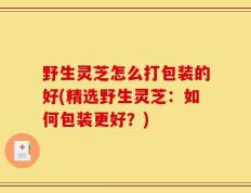 野生灵芝怎么打包装的好(精选野生灵芝：如何包装更好？)