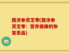 西洋参灵芝枣(西洋参灵芝枣：营养健康的恢复圣品)