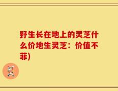 野生长在地上的灵芝什么价地生灵芝：价值不菲)