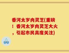 香河太岁肉灵芝(重磅！香河太岁肉灵芝大火，引起市民高度关注)