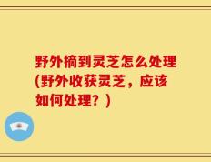 野外摘到灵芝怎么处理(野外收获灵芝，应该如何处理？)