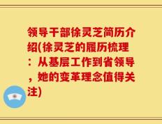 领导干部徐灵芝简历介绍(徐灵芝的履历梳理：从基层工作到省领导，她的变革理念值得关注)