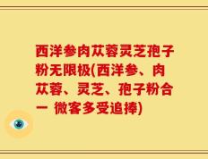 西洋参肉苁蓉灵芝孢子粉无限极(西洋参、肉苁蓉、灵芝、孢子粉合一 微客多受追捧)