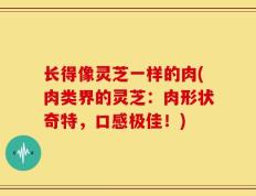 长得像灵芝一样的肉(肉类界的灵芝：肉形状奇特，口感极佳！)