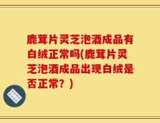 鹿茸片灵芝泡酒成品有白绒正常吗(鹿茸片灵芝泡酒成品出现白绒是否正常？)