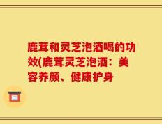 鹿茸和灵芝泡酒喝的功效(鹿茸灵芝泡酒：美容养颜、健康护身