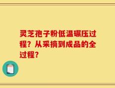 灵芝孢子粉低温碾压过程？从采摘到成品的全过程？