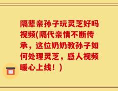 隔辈亲孙子玩灵芝好吗视频(隔代亲情不断传承，这位奶奶教孙子如何处理灵芝，感人视频暖心上线！)
