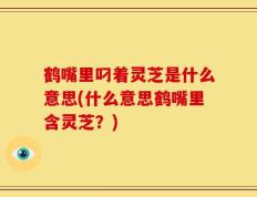 鹤嘴里叼着灵芝是什么意思(什么意思鹤嘴里含灵芝？)