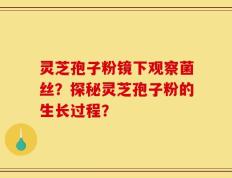 灵芝孢子粉镜下观察菌丝？探秘灵芝孢子粉的生长过程？