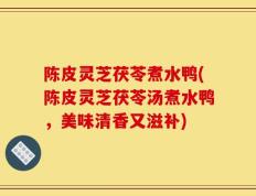 陈皮灵芝茯苓煮水鸭(陈皮灵芝茯苓汤煮水鸭，美味清香又滋补)