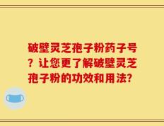 破壁灵芝孢子粉药子号？让您更了解破壁灵芝孢子粉的功效和用法？