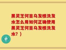 黑灵芝何首乌发根洗发水怎么用如何正确使用黑灵芝何首乌发根洗发水？)