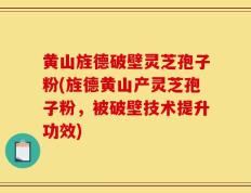 黄山旌德破壁灵芝孢子粉(旌德黄山产灵芝孢子粉，被破壁技术提升功效)