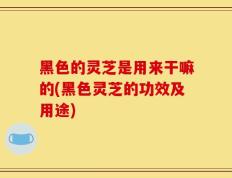 黑色的灵芝是用来干嘛的(黑色灵芝的功效及用途)