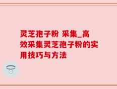 灵芝孢子粉 采集_高效采集灵芝孢子粉的实用技巧与方法