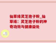 仙草缘灵芝孢子粉_仙草缘：灵芝孢子粉的神奇功效与健康益处