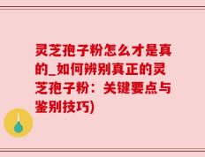 灵芝孢子粉怎么才是真的_如何辨别真正的灵芝孢子粉：关键要点与鉴别技巧)