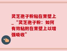 灵芝孢子粉粘在胃壁上_“灵芝孢子粉：如何有效粘附在胃壁上以增强吸收”