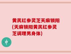 黄芪红参灵芝天麻锁阳(天麻锁阳黄芪红参灵芝调理男身体)