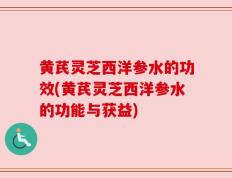 黄芪灵芝西洋参水的功效(黄芪灵芝西洋参水的功能与获益)