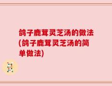 鸽子鹿茸灵芝汤的做法(鸽子鹿茸灵芝汤的简单做法)
