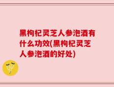 黑枸杞灵芝人参泡酒有什么功效(黑枸杞灵芝人参泡酒的好处)