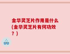 金华灵芝片作用是什么(金华灵芝片有何功效？)