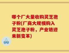 哪个厂大量收购灵芝孢子粉(厂商大规模购入灵芝孢子粉，产业链迎来新变革)