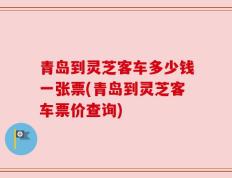 青岛到灵芝客车多少钱一张票(青岛到灵芝客车票价查询)