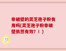 非破壁的灵芝孢子粉有用吗(灵芝孢子粉非破壁依然有效？！)