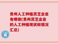 贵州人工种植灵芝企业有哪些(贵州灵芝企业的人工种植现状和情况汇总)