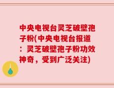 中央电视台灵芝破壁孢子粉(中央电视台报道：灵芝破壁孢子粉功效神奇，受到广泛关注)
