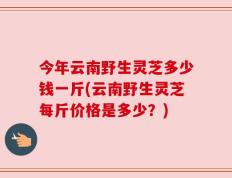 今年云南野生灵芝多少钱一斤(云南野生灵芝每斤价格是多少？)