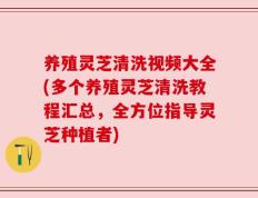 养殖灵芝清洗视频大全(多个养殖灵芝清洗教程汇总，全方位指导灵芝种植者)