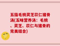 五指毛桃灵芝苡仁猪骨汤(五味营养汤：毛桃、灵芝、苡仁与猪骨的完美组合)