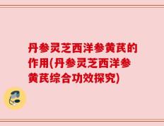 丹参灵芝西洋参黄芪的作用(丹参灵芝西洋参黄芪综合功效探究)