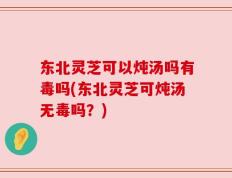 东北灵芝可以炖汤吗有毒吗(东北灵芝可炖汤无毒吗？)