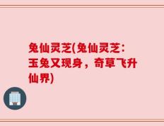 兔仙灵芝(兔仙灵芝：玉兔又现身，奇草飞升仙界)