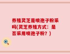 养殖灵芝是喷孢子粉采吗(灵芝养殖方式：是否采用喷孢子粉？)