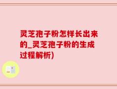 灵芝孢子粉怎样长出来的_灵芝孢子粉的生成过程解析)