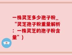 一株灵芝多少孢子粉_“灵芝孢子粉重量解析：一株灵芝的孢子粉含量”)