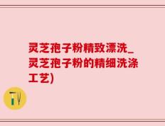 灵芝孢子粉精致漂洗_灵芝孢子粉的精细洗涤工艺)