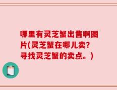 哪里有灵芝蟹出售啊图片(灵芝蟹在哪儿卖？寻找灵芝蟹的卖点。)