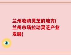 兰州收购灵芝的地方(兰州市场拉动灵芝产业发展)