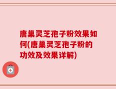 唐巢灵芝孢子粉效果如何(唐巢灵芝孢子粉的功效及效果详解)